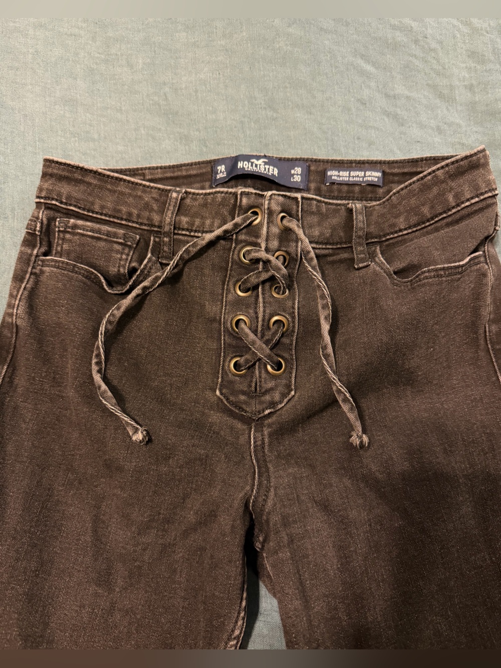 Hollister Women’s Lace-Up Black Skinny Jeans